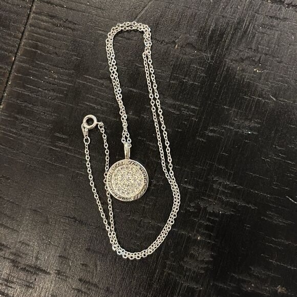 FINE SILVER PLATED "THE WORLD NEEDS YOUR BEAUTIFUL light" Pave PENDANT Necklace - Picture 3 of 5